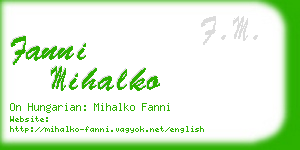 fanni mihalko business card